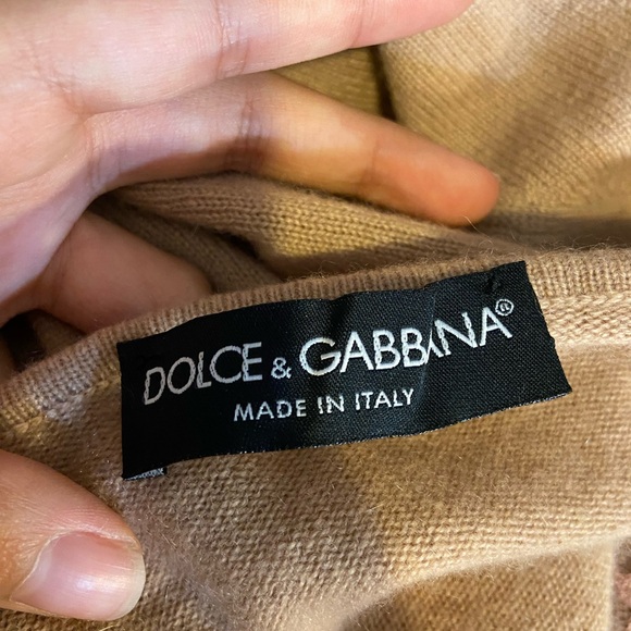 Dolce & Gabbana Tan Knitwear & Lace Top Pale Nude Pink & Tan - Picture 4 of 12